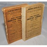 Wisden Cricketers' Almanack 1917 and 1919. 54th & 56th editions. Original paper wrappers. The 1917