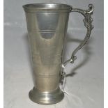 Len Hutton. Yorkshire & England 1934-1955. Conical-shaped pewter tankard, with ornate handle,