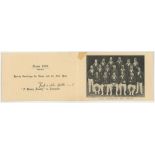 Jack Hobbs. M.C.C. tour of Australia 1928/29. Official M.C.C. Christmas card sent by Hobbs.
