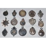 Silver Club cricket medals 1890s-1940s. Fifteen silver hallmarked medals. Inscriptions include 'West