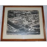 Rugby. Cardiff Arms Park c1950s. Large and impressive original mono photograph of an oblique