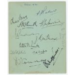 Essex C.C.C. 1931. Album page nicely signed in ink (two in pencil) by twelve Essex players.