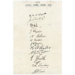 Warwickshire C.C.C. 1929. Autograph sheet nicely signed in ink by twelve Warwickshire players.