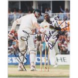 England v South Africa, 1994. Official colour press photograph of Devon Malcolm having bowled