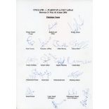 Tour and representative autograph sheets 2001-2008. Five unofficial sheets including the Pakistan
