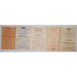 Railway handbills 1953-1962. Four cricket advertising handbills issued by British Railways for the