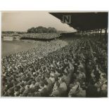 Australia tour to England 1948. Two original mono press photographs of match action from the