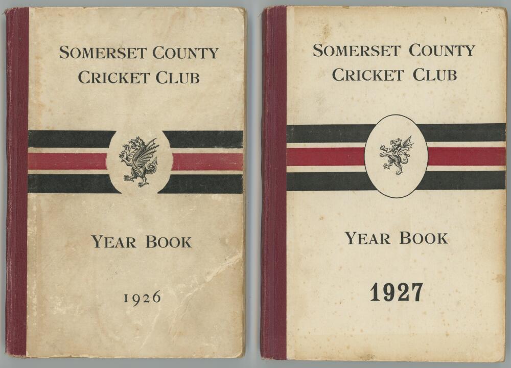Somerset County Cricket Club Year Book 1926-1929. The Wessex Press, Taunton. Original decorative