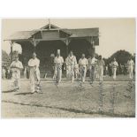 Sir Julian Cahn's Cricket team tour to New Zealand 1939. Original mono photograph of the Cahn team