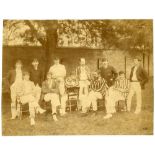 Leicestershire C.C.C. 1891. Early and rare original sepia photograph of the Leicestershire XI,