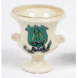 'Hambledon'. Crested china Greek urn with the coat of arms for 'Hambledon. The Cradle of Cricket'.