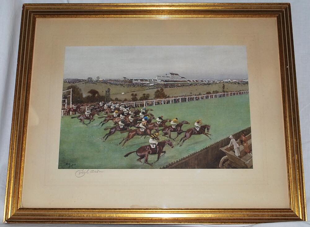 Horse Racing. 'The Start and the Finish of the 1923 Epsom Derby'. A pair of original limited edition