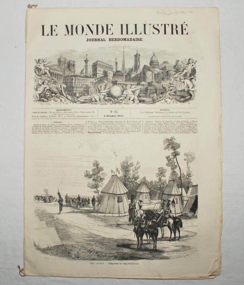 'Le Monde Illustre'. Early and original 'tabloid' sixteen page French newspaper for the 3rd