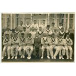 Leicestershire C.C.C. 1929. Official mono photograph of the Leicestershire players and officials,