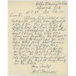 Henry Starr Harrison. Surrey 1909-1923. Single page handwritten letter dated 27th May 1934 from