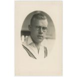 William Eric 'Bill' Bowes. Yorkshire & England 1927-1947. Sepia real photograph plain back