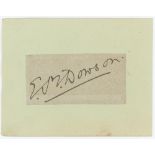 Edward Maurice Dowson. Cambridge University & Surrey 1900-1903. Excellent signature of Dowson in ink