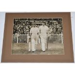 M.C.C. tour to Australia 1928/29. Original sepia press photograph of Jack Hobbs and Douglas