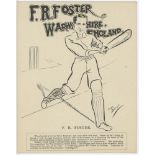 'History of Warwickshire Cricket'. S. Santall. London 1911. Bound in modern red cloth, original
