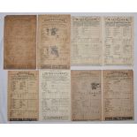 Warwickshire C.C.C. scorecards 1939-1950. Eight official scorecards for County and tour matches