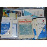 England v France home and away programmes 1947-2015. Box comprising a good run of official match