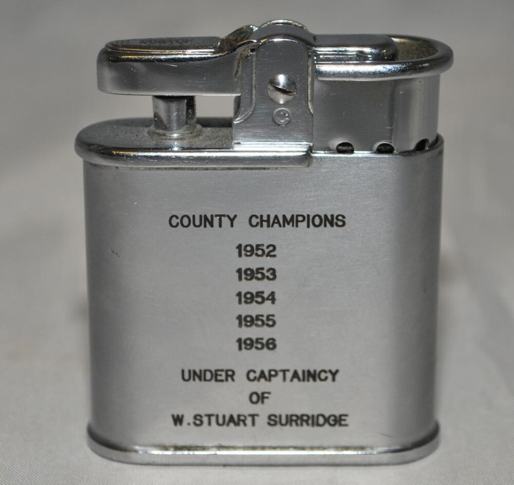 Kenneth Frank Barrington, Surrey & England 1953-1968. Ronson cigarette lighter inscribed to one side - Image 2 of 2