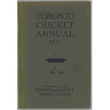 Toronto Cricket Annual 1921. First year of publication. Original green paper wrappers with green