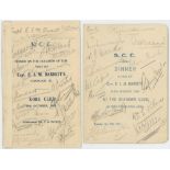 Edward Ivo Medhurst Barrett. Hampshire 1896-1925. A selection of menus, a postcard and photograph