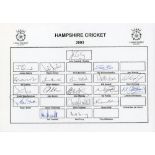 Hampshire C.C.C. 2003-2008. Five unofficial autograph sheets of Hampshire teams. Signatures