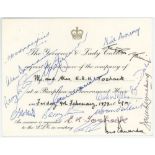 Ernest Raymond Herbert Toshack. New South Wales & Australia 1945-1950. Official invitation issued to