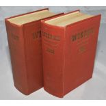 Wisden Cricketers' Almanack 1949 and 1956. Original hardbacks. The 1949 edition with breaking to