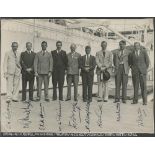 Sir Julian Cahn's Cricket team tour to New Zealand 1939. Original mono photograph of the players