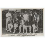 Middlesex C.C.C. 1905. Original mono real photograph postcard of the 1905 Middlesex team seated