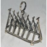Cricket toast rack c1900. A Victorian silver plated, six division toast rack with five pairs of