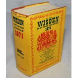 Wisden Cricketers' Almanack 1971. Original hardback with dustwrapper. Some soiling and faults to