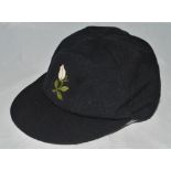 Ashley Metcalfe. Yorkshire C.C.C. navy black 2nd XI cricket cap with embroidered club emblem worn by