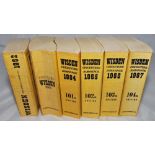 Wisden Cricketers' Almanack 1962 to 1967. Original limp cloth covers. Some bowing to the spine of