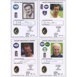Cricket Memorabilia Society. Four signed cards of Yorkshire and England players. Richard Hutton,