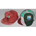 West Indies baseball style Test cap worn by former West Indian Captain Ritchie Richardson. Given