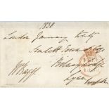 Sir William Bagge. Norfolk& M.C.C. 1836-1839. Original free-front envelope nicely signed in ink by
