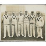 Leicestershire C.C.C. 'Over 1000 runs in 1928'. Original mono press photograph of six Leicestershire