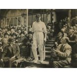 Kent C.C.C. 1930s/1940s. Original sepia press photograph of Frank Woolley walking out to bat for '