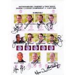 Somerset C.C.C. 2008-2010. Seven unofficial autograph sheets of Somerset teams. Signatures include