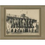 New Zealand tour to England 1927. Official mono photograph of the teams for Wales v New