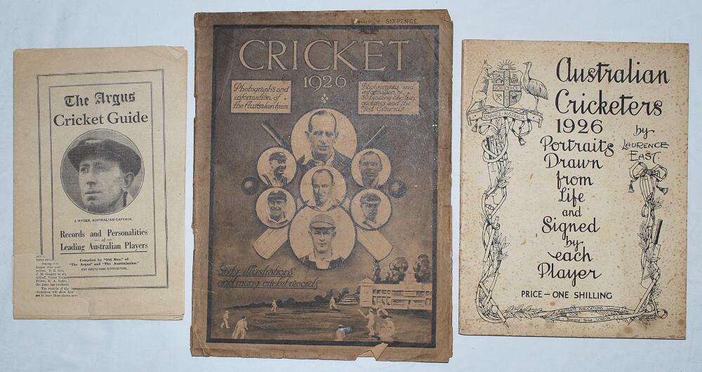 Australia tours to England 1926 and 1930. Two pre tour brochures for the 1926 tour. 'Australian