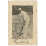 Kumar Sri Ranjitsinhji. Sussex & England 1895-1920. Mono real photograph postcard of Ranjitsinhji