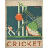 'Shell Oil Cricket Series'. 'Cricket'. Collection of five colour chromolithographs produced by the