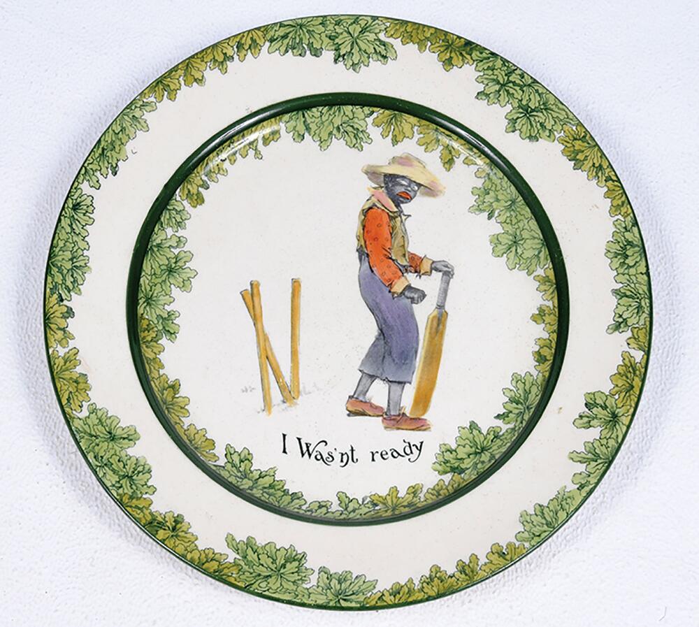 'I was'nt Ready'. A Royal Doulton 'Black Boy' bone china dinner plate, entitled 'I was'nt ready'