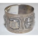 Albert Edward Relf. Sussex & England 1900-1921. A silver plated napkin ring of Indian origin