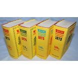 Wisden Cricketers' Almanack 1972 to 1975. Original hardbacks with dustwrapper. Minor fault to the